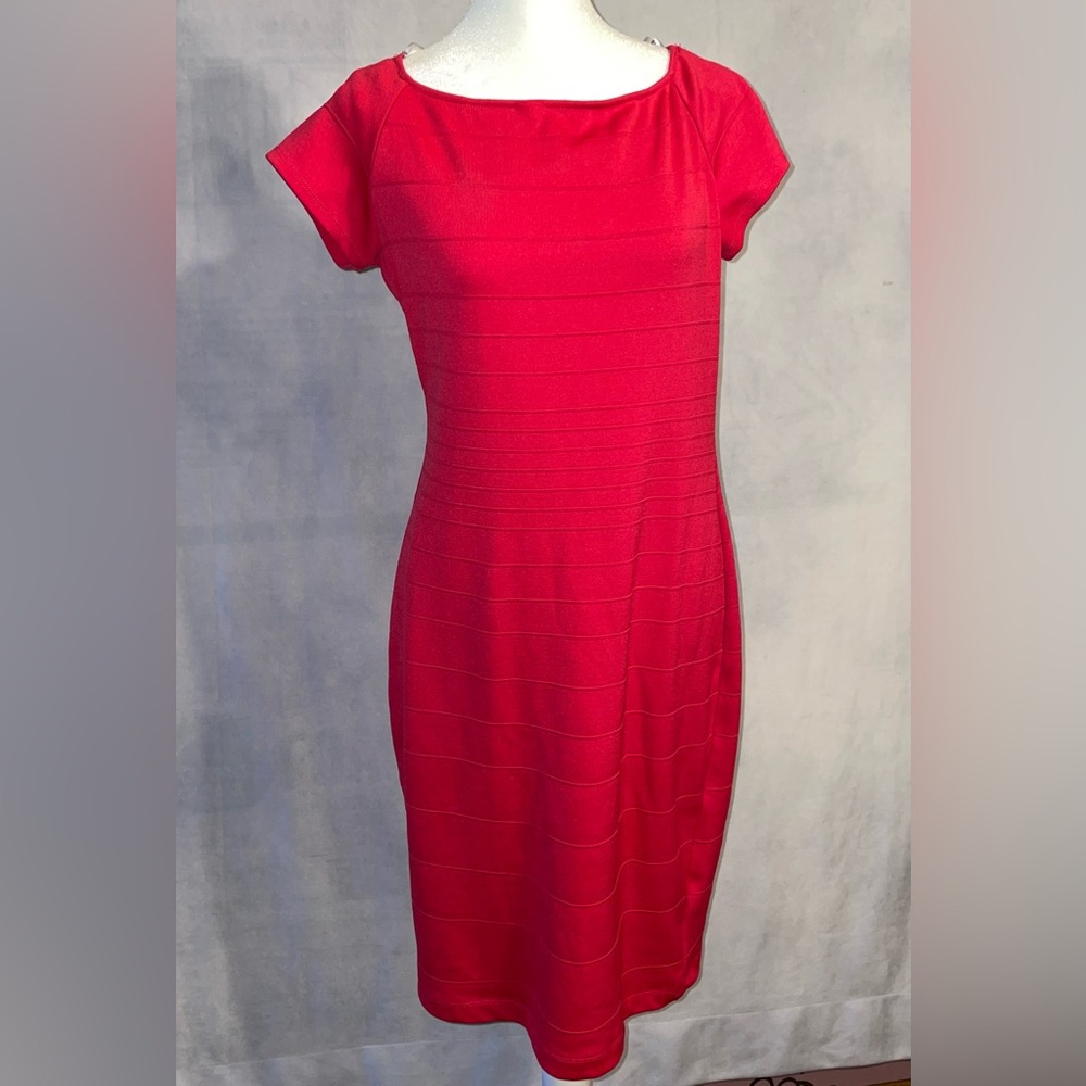 Bisou Bisou women’s size 12 dark pink midi bodycon dress